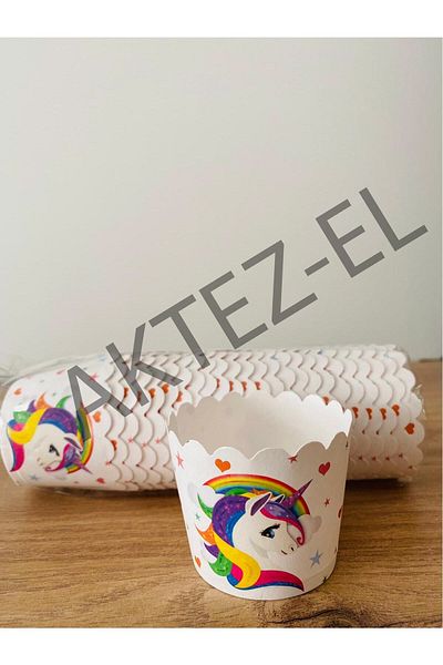 AKTEZ-EL Unicorn Themed Muffin Cupcake Cake - 25 Pieces