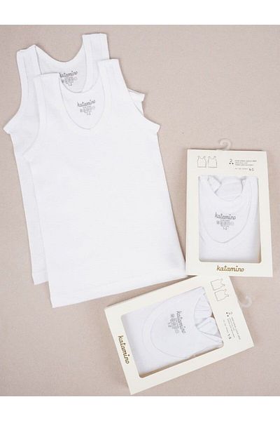 Katamino Boy's Ribbed Double Athlete White
