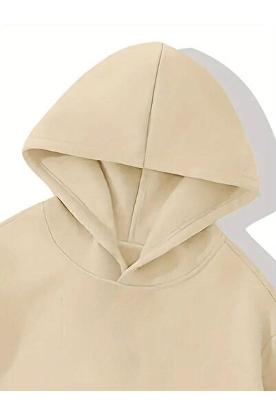 MOONBULL Erkek London England Baskılı Kapüşonlu Kanguru Cepli Oversize Sweatshirt