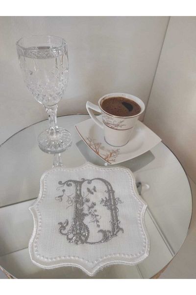 LİNDA MİA Χαρτοπετσέτα Letter Cocktail Ασημί "d" Letter Single