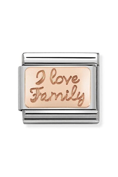 NOMİNATİON Composable Classic Plates In Stainless Steel With 9k Rose Gold Cus...