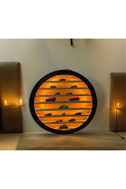 MASA Adaptörlü Bisiklet Tekeri Raf Ledli,araba Rafı,çocuk Odası ,genç Odası Araba Düzenleyici Dekoratif