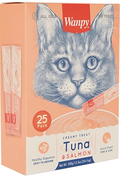 Wanpy Tuna Ve Somon Paket Sıvı Kedi Ödül Maması (tuna Balığı Ve Somon) 25x14gr