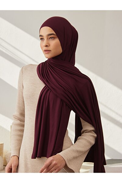 Femple Modest Claret Red Premium Jersey Shawl - Hijab 180x70 cm
