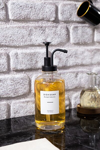 netteucuzluk 500 ml Countertop Glass Liquid Soap Dispenser Kitchen (6 STICKERS)
