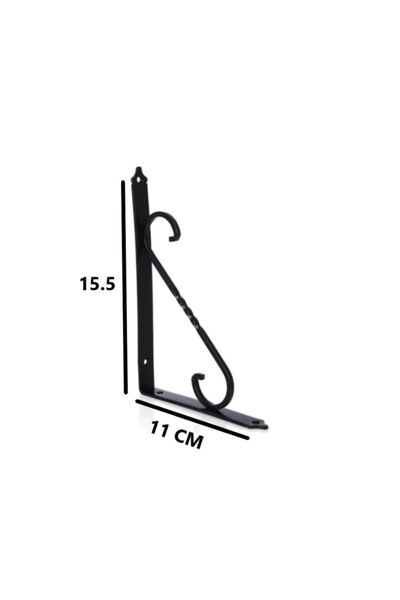 Flore Renk Seçenekli Siyah 15.5x11 Ferforje Raf Altı Metal L Ayak