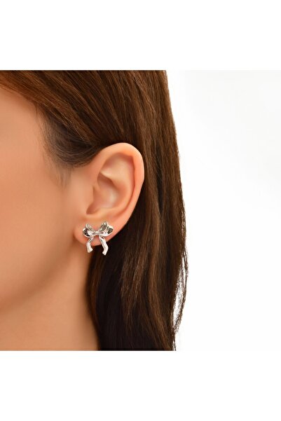 Shiny Spectra Kurdele Şeklinde 925 Ayar Gümüş Küpe