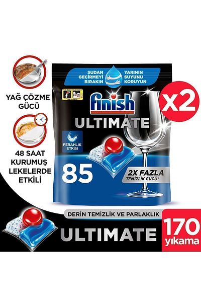 Finish Ultimate All in One Dishwasher Detergent Capsule Tablet 170 Pieces (85 X 2 Pcs)