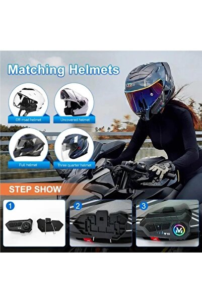 PREPARE Kask Bluetooth Kulaklık Y-10p Bluetooth Motosiklet Kulaklık 5.3 Motosiklet Kulaklık