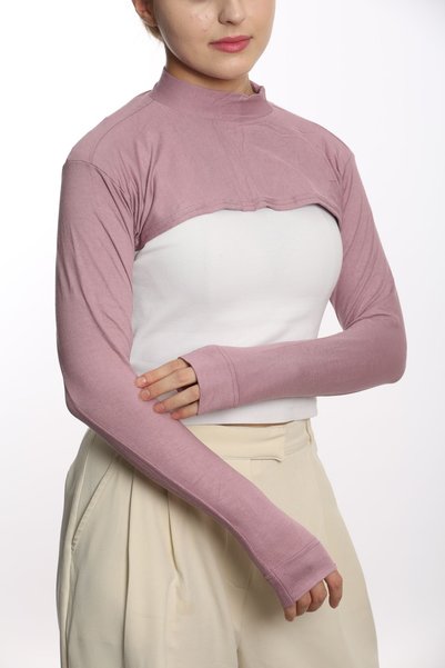 Modamelita Crop with Neck Collar and Oversleeves