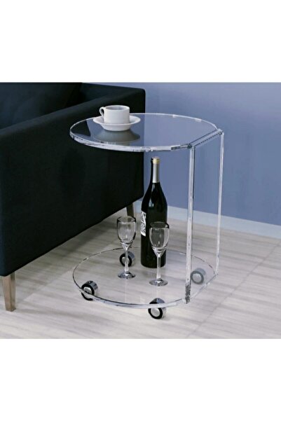 birnur Pleksi Yuvarlak C Pleksi Sehpa