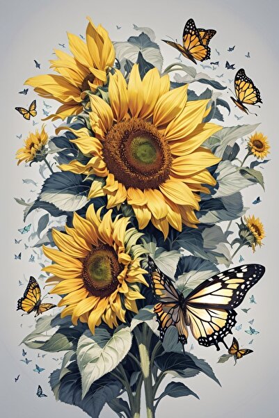 Genel Markalar Renkli Baskılı Sayılarla Boyama Hobi Seti (Çerçeveli) 40x50 cm...