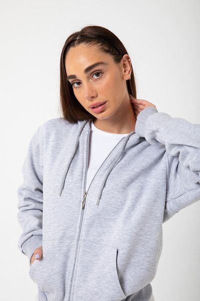Pure Co. Cardigan solid cu glugă cu fermoar pentru femei - Minimalism și calitate într-unul