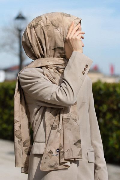 Vissona Γυναικείο σάλι πολυτελείας Medina Silk Beige-4