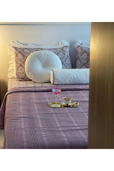 Luca Sera Plum Double 4 Piece Pique Set