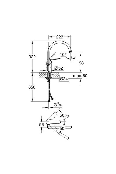 Grohe Euroeco Special Single Control Sink Faucet -32786000