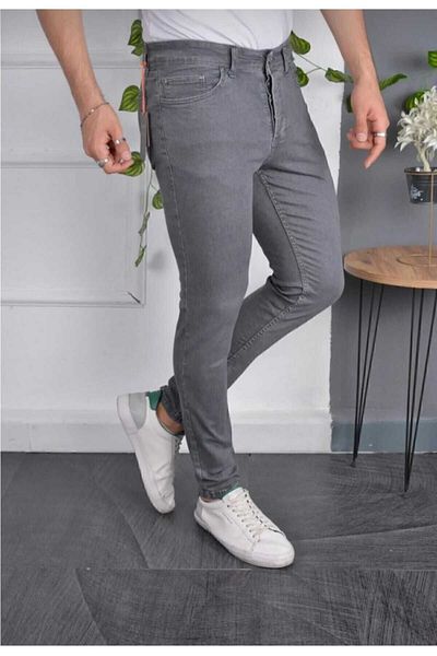 KING SEZAR Ανδρικό τζιν Skinny Fit Anthracite Grey - Τζιν παντελόνι Lycra Skinny Leg