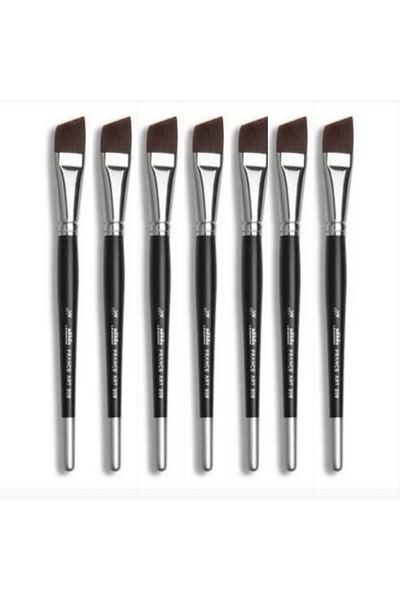 Pebeo 208 Series Side Cut Brush Set of 7 All Sizes No:1/8-1/4-3/8-1/2-5/8-3/4-1