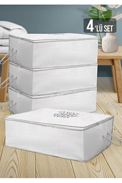 Yellow stary home 4'lü Set Baza Altı Hurç-baskılı Çok Amaçlı Yastık Yorgan Saklama Burcu 65*45*24 Cm