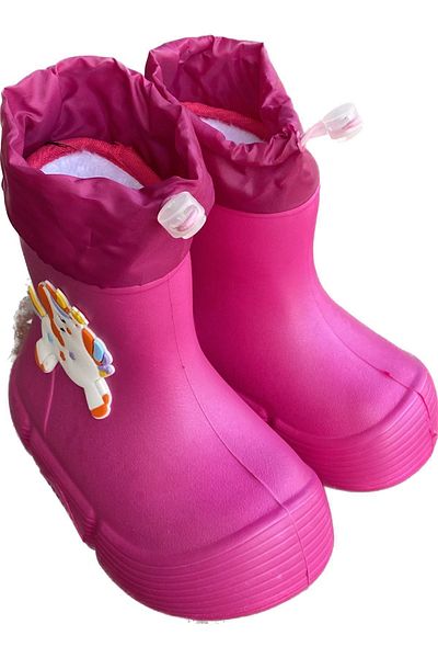 Sonimix Girl's colorful light waterproof fleece inside rain snow boots