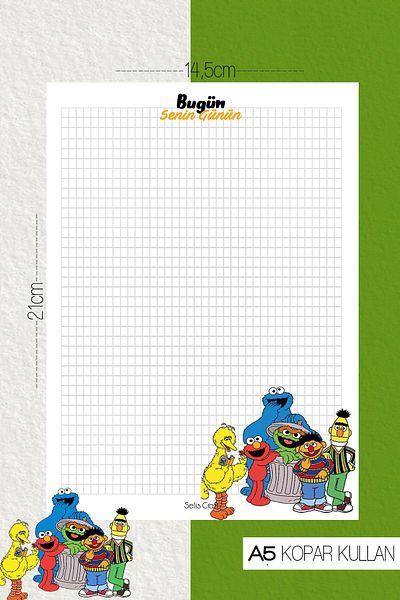 SelisCraft Σημειωματάριο Sesame Street Checkered 01 Daily Planner, Σημειωματάριο, Λίστα εκκρεμοτήτων, Σημειωματάριο, Ατζέντα