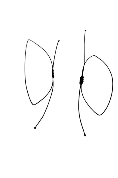 Fashion Bracelet Ince Siyah Ip Bileklik 2'li Sağlam Şans Bilekliği