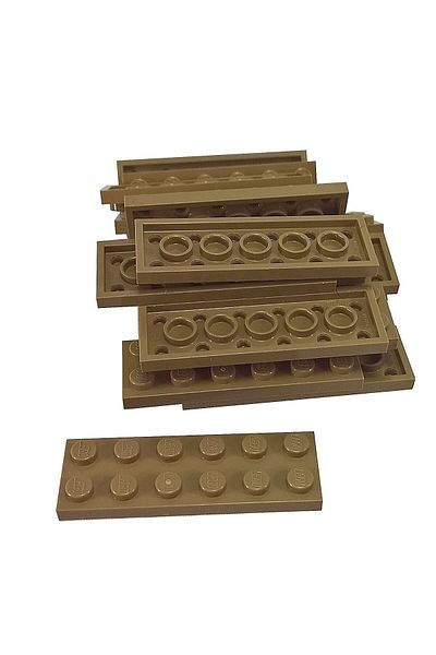 LEGO Moc Custom - 2X6 Flat Brick Plate, Dark Tan, 4 Pieces Will Be Sent