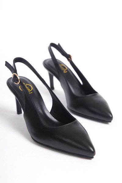 NOSEY SHOES MODEL HELEN PIELE VERITĂ CU VÂRĂ ASCUȚITĂ SPATE DESCHIS TOC SUBȚIRE PANTOF DE FEMEI
