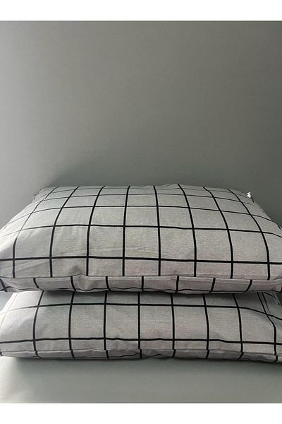 mihriban Set of 2 Smoked Tile Pattern Pillowcases 50X70 cm
