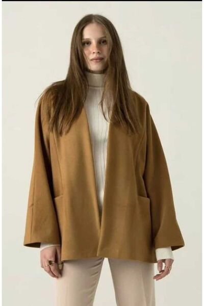 Rouge Süet Kadife Kumaş Oversize Ceket