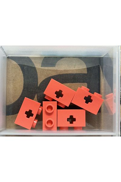 LEGO Custom Technic Brick Accessory 1 X 2 Axle Hole Brick Coral 4 Pieces