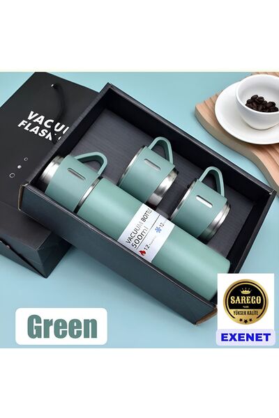 EXENET قسط مزدوج - طقم كوب ترمس من الفولاذ المقاوم للصدأ، طقم قارورة فاخرة مع...