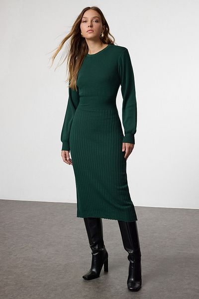 Trendyol Collection Φόρεμα A-Line Dark Midi Knitwear - Twoaw25El00023