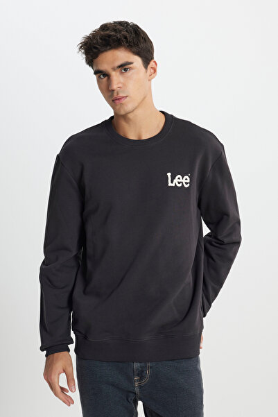 Lee Regular Fit Normal Kesim %100 Pamuk Bisiklet Yaka Antrasit Sweatshirt