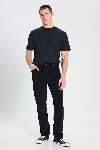 WRANGLER Black Stretchy Texas Slim Fit Trousers - Slim Fit Regular Waist