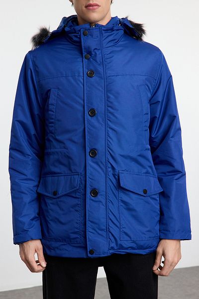 Trendyol Collection Saks Regular Fit Winter Parka Kabát Větrovka Tmnaw25Mo00023