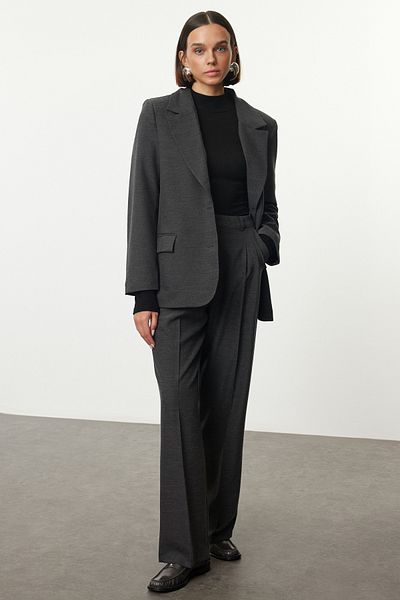 Trendyol Collection Черен блейзър яке Polyviscon - ограничено издание, Twoaw23Bc00132