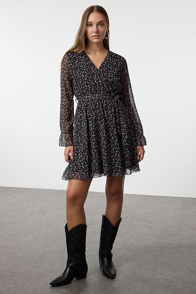 Trendyol Collection Πολύχρωμο ίσιο φόρεμα με ζώνη - Twoaw20El0789