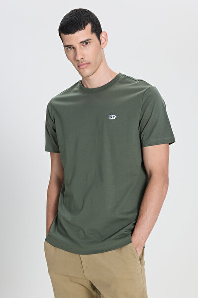 Lee Regular Fit Comfortable Cut Crew Neck 100% Cotton Green T-Shirt