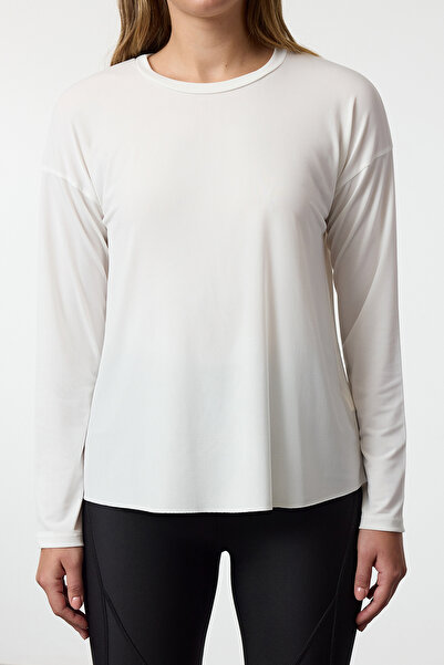 Trendyol Collection Scuba Fabric White Diver - Reflektorová potištěná halenka Thmaw25Bz00009