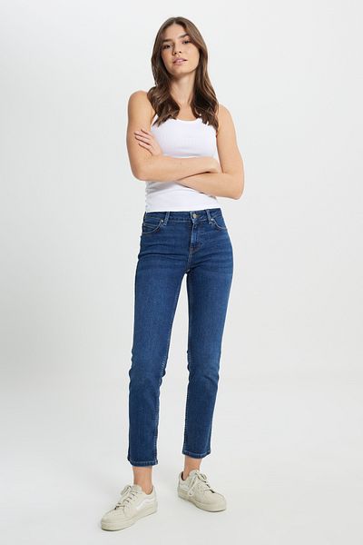 Lee Marion Straight Fit Straight Cut Stretch-Jeans mit normaler Taille