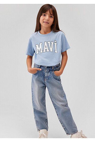 Mavi Tricou albastru cu sigla albastra pentru copii Regular Fit 7610109 -70831