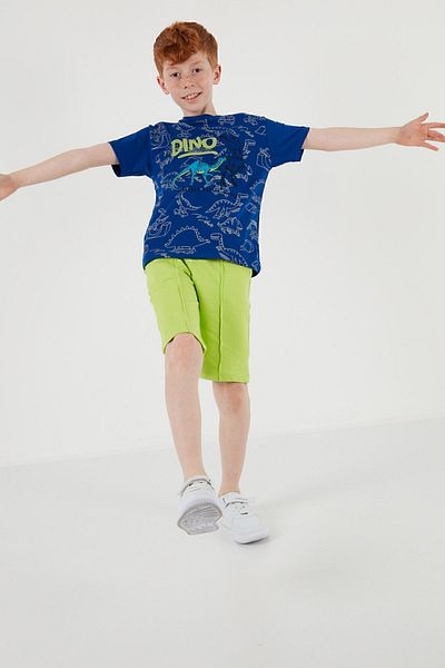 Lela Cotton Printed Crew Neck Short Sleeve Shorts Suit Boys' SET6212020