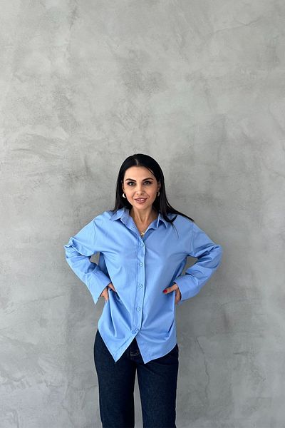 Seda Yalçın Atelier Cămașă de bază albastră cu mânecă lungă