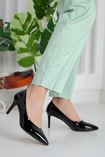 GULT Stiletto 7 Cm Siyah Rugan