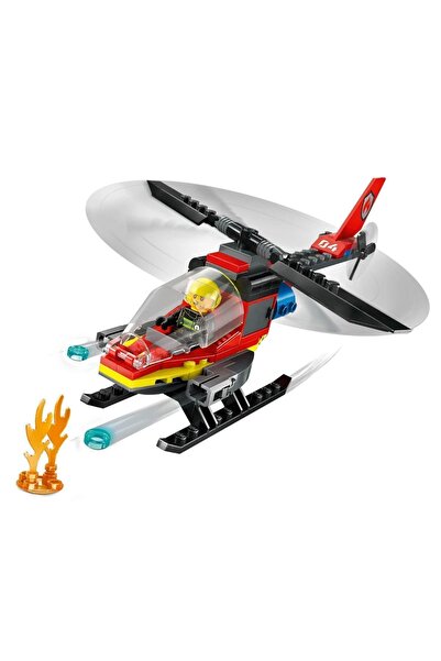 TOYFEST Fire Helicopter - Multi-Piece Building Toy