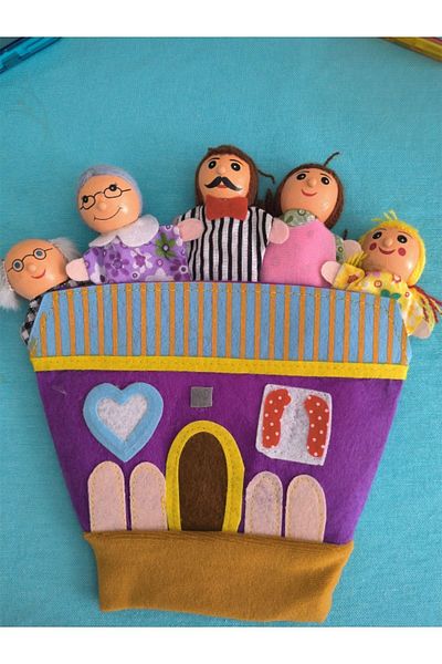 TOYFEST Family Members with Gloves 3D Finger Puppet Drama Game Activity Set