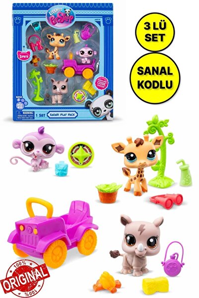 TOYFEST Littlest Pet Shop Minişler Safari Oyun Seti 3’lü Figür Seti S1 - 5 Cm...