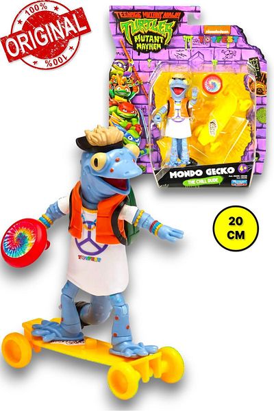TOYFEST مجسم سلاحف النينجا المتحول مع ملحقات TMNT - MONDO GECKO The Chill Dude - 20 سم