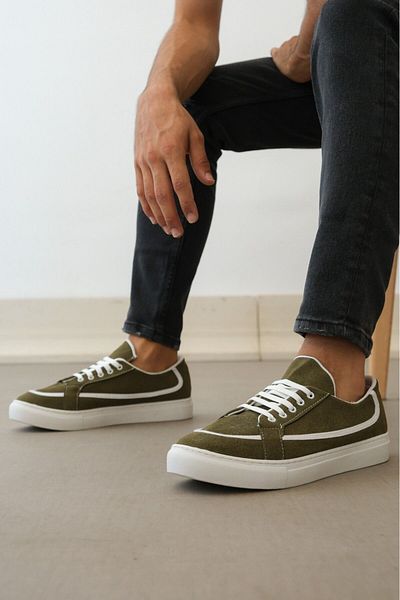 BOA BA0351 BOA Lace-Up Δερμάτινα Αθλητικά Παπούτσια σε σκόνη casual πράσινο χρώμα
